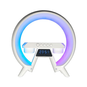 RGB Wireless Charger <strong>Speaker</strong> Alarm Clock Night Light Colorful LED for Home Outdoor Theater <strong>Use</strong> USB - Product Image 1
