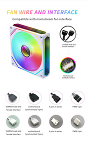 New Arrival 3-way Mirror Computer Case Fan ARGB Light Effect Low Noise PC Case Cooling Fans Gaming Computer <strong>Heatsink</strong> - Product Image 5