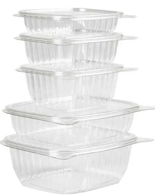 Deli-contenedores con tapa transparente para ensalada/postre, 8oz, 12oz, 16oz, 24oz, 32oz, 48oz