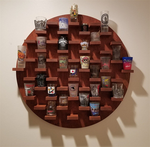 Mộc Mạc 48 khoang Wall Mount pint kính bóng Hộp Thanh tủ bộ sưu tập freestanding gỗ bắn kính hiển thị trường hợp - Product Image 1