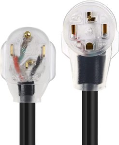 4プロングドライヤースプリッター、30Amp NEMA 14-30Pオスプラグから2つの30Amp NEMA 14-30Rメスレセプタクル