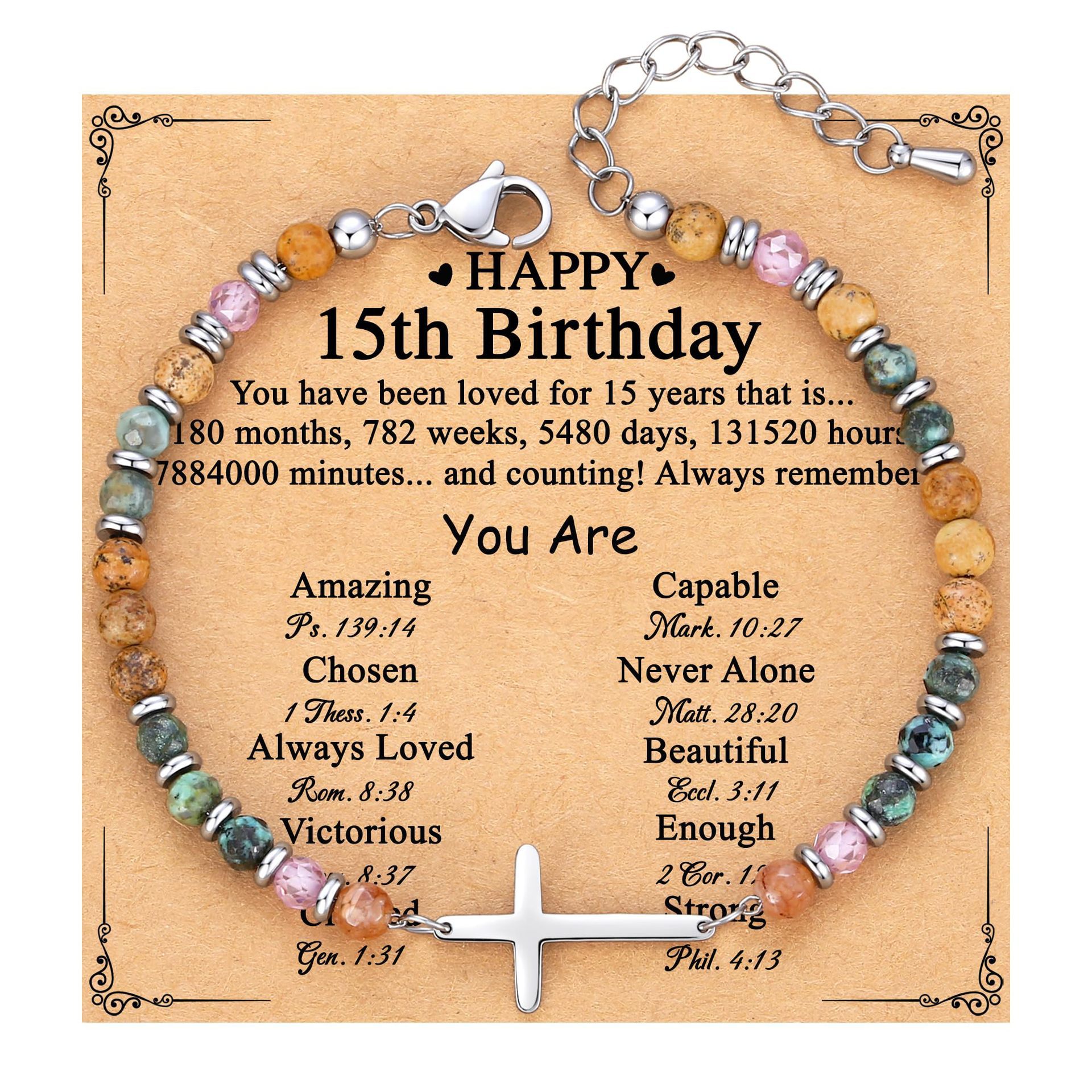 15ème + Bracelet Croix Turquoise Africaine