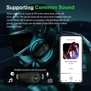 Ejeas Q8 Full Duplex Bluetooth Intercom Sistema impermeable Bluetooth de largo alcance motocicleta MESH intercomunicador casco intercomunicador - Product Image 6