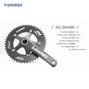 Hoge Kwaliteit 170Mm 48T Voor Cnc Bcd 144 Fiets Cranksets Zwart Vierkant Taps Toelopende Fiets Ketting Wiel Skeace Track Accessoire - Product Image 2