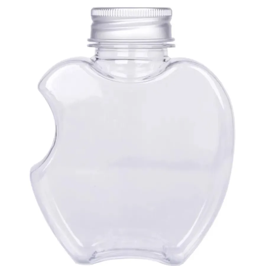 Hochwertige 350 ml einzigartige Form durchsichtiges neues Design PET BPA-frei Plastik-Saftflasche für kalten Kaffee