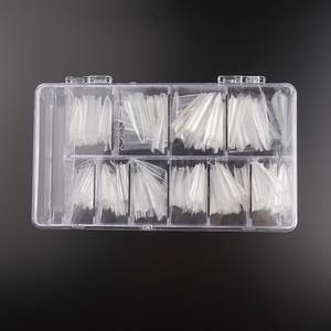 Çivi ipuçları kutu plastik 500 adet temizle ekstra uzun xxl sivri yanlış yapay c eğrisi stiletto tırnak ipuçları - Product Image 4