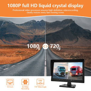 10.1 Inch Hd Screen Quad View Vehicle Bus <strong>Monitor</strong> Rear View <strong>Monitor</strong>
