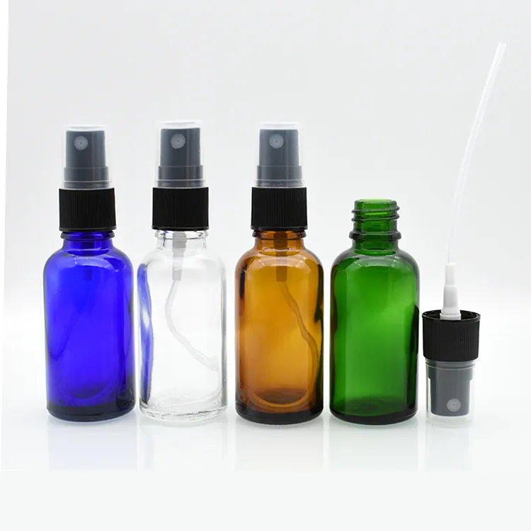 5ml 10ml 15ml 20ml 50 ml 100mlクリアグリーンブルー琥珀色ガラススプレーボトル30ml30ml香水用ガラススプレーボトル