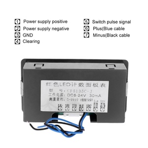 จอแสดงผลดิจิตอล LED DC 4หลัก0-9999ขึ้น/ลงบวก/ลบแผงเคาน์เตอร์เมตรสีแดง - Product Image 5