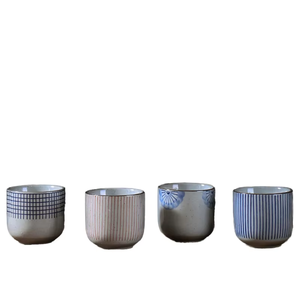 Basit çizgili kumtaşın çay bardağı 200ml ve 250ml seramik fincan japon fincan - Product Image 3