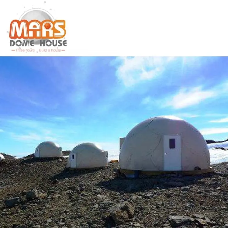 Fibra de vidro modular profissional à prova de vento, avançado, casa marte dome para acampamento do deserto
