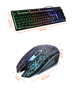 Teclado retroiluminado RGB para videojuegos, ratón y teclado con cable, Combo de ratón para videojuegos - Product Image 1