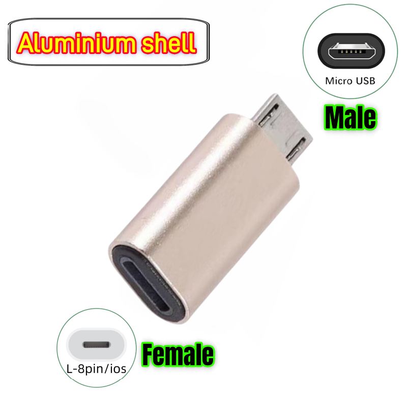 Aluminium Shell 8pin ios to Micro