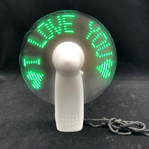 YD0504 Led mensaje personalizado Mini ventilador de mano eléctrico Led Light Up ventilador programable Led intermitente mensaje Mini ventilador