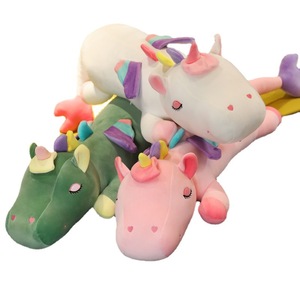 ユニコーンぬいぐるみ人形に横になっている売れ筋の天使大きな柔らかくかわいい長いユニコーン眠っている枕ぬいぐるみギフト