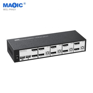 4k 60hz自动DP Kvm开关双显示器Kvm DP扩展显示Kvm开关4进2出笔记本电脑 - Product Image 1