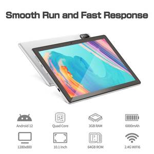 Quad Core Wifi Tablet Android 12 10,1 Wifi6 6GB + 64GB 1280*800 IPS Tablet 2,0 M + 8,0 M Tablet PC - Product Image 2