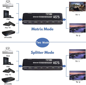 Yeterli stok 2020 4K @ 60Hz Matrix 4x 2 anahtar ayırıcı destek HDCP 2.2 IR uzaktan kumanda anahtarı 4x2 Spdif 4K 4x2 matris anahtarı - Product Image 4