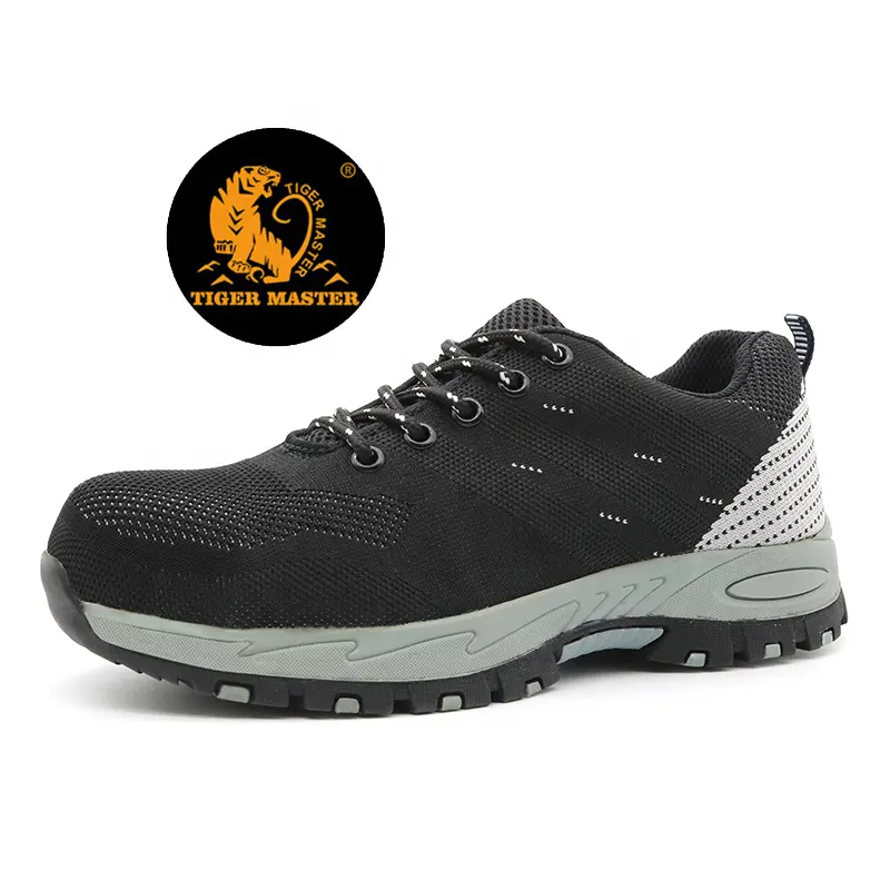 Zapatos de seguridad antideslizantes para hombre, suela de goma suave resistente al ácido, puntera de acero, previene perforaciones, antiestática, logística, s1p