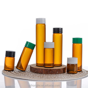 Empty 5ml 8ml 10ml 20ml Amber Glass Bottles with Plastic Cap Orifice Reducer for <strong>DIY</strong> Essential Oil <strong>Perfume</strong> Liquid Samples - Product Image 1