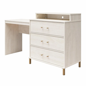 Dresser/Desk Combo with Wireless Charger and <strong>Three</strong> Drawers <strong>Computer</strong> Desk Writing <strong>Table</strong> with Steel Legs - Product Image 4