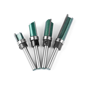 1/4 inç 6mm Shank gömme Trim yönlendirici Bit yüz değirmen düzeltici temizleme gömme Trim zıvana kesici ağaç İşleme için - Product Image 1