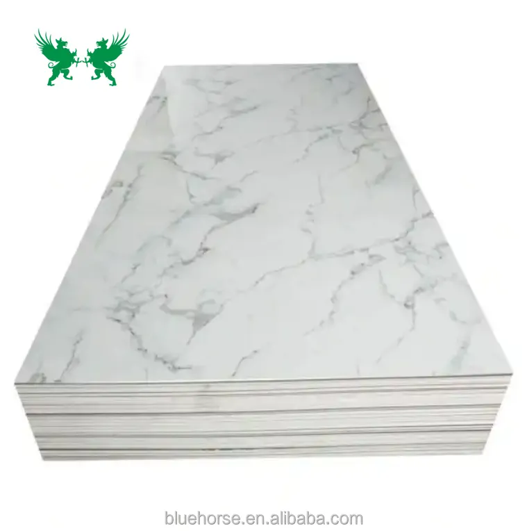 heißer verkauf 3 mm 4 x 8 uv pvc blatt marmor alternative pvc-marmorplatte für wanddekoration