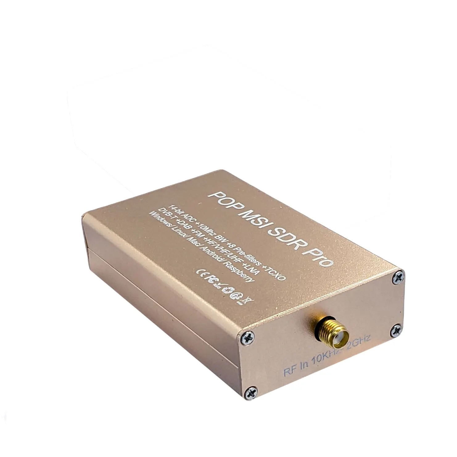 PACKBOX 10KHz-2GHz Wideband 14bit,วิทยุ SDR ตัวรับสัญญาณที่กำหนดโดยซอฟต์แวร์เข้ากันได้กับไดร์เวอร์และซอฟต์แวร์ SDRplay พร้อม TCXO LNA
