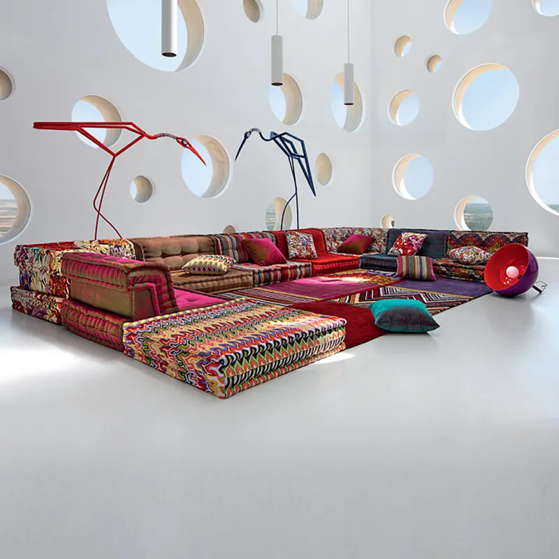 Mobiliário, sala de estar, conjunto modular de sofá de jong moderno