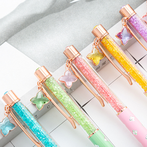 Bán Sỉ Văn Phòng Phẩm Bút Bi Gel Pha Lê Lấp Lánh Thiết Kế Mới Với Logo Tùy Chỉnh Bộ Mặt Dây Chuyền Xoắn Kim Loại Bút Bi Dễ Thương - Product Image 2