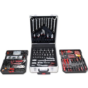 186件工具组套件，带拉式行李箱和铝盒四层五金组合工具 - Product Image 2