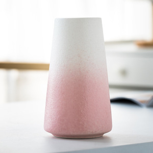 Factory Hot Sale Simple European Retro Frosted Wide-mouth Decoration Matte Black and <strong>White</strong> Blue <strong>Red</strong> Ceramic <strong>Vase</strong> - Product Image 4