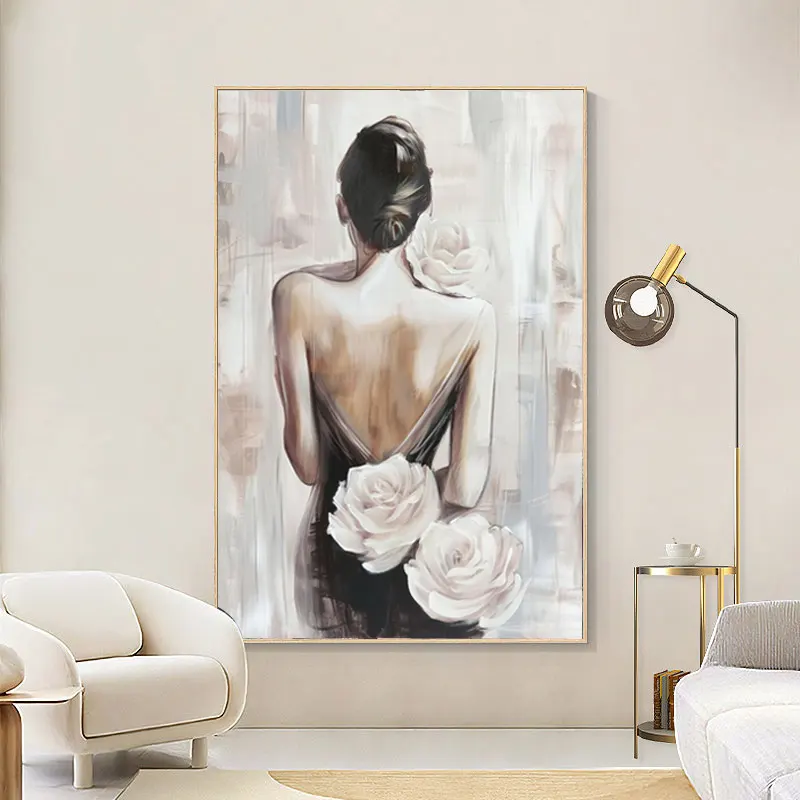 100% Handmade Portraits Beautiful Girl Nude Wall Art Back figure pictures sexy girl oil painting on canvas art for hotel decor