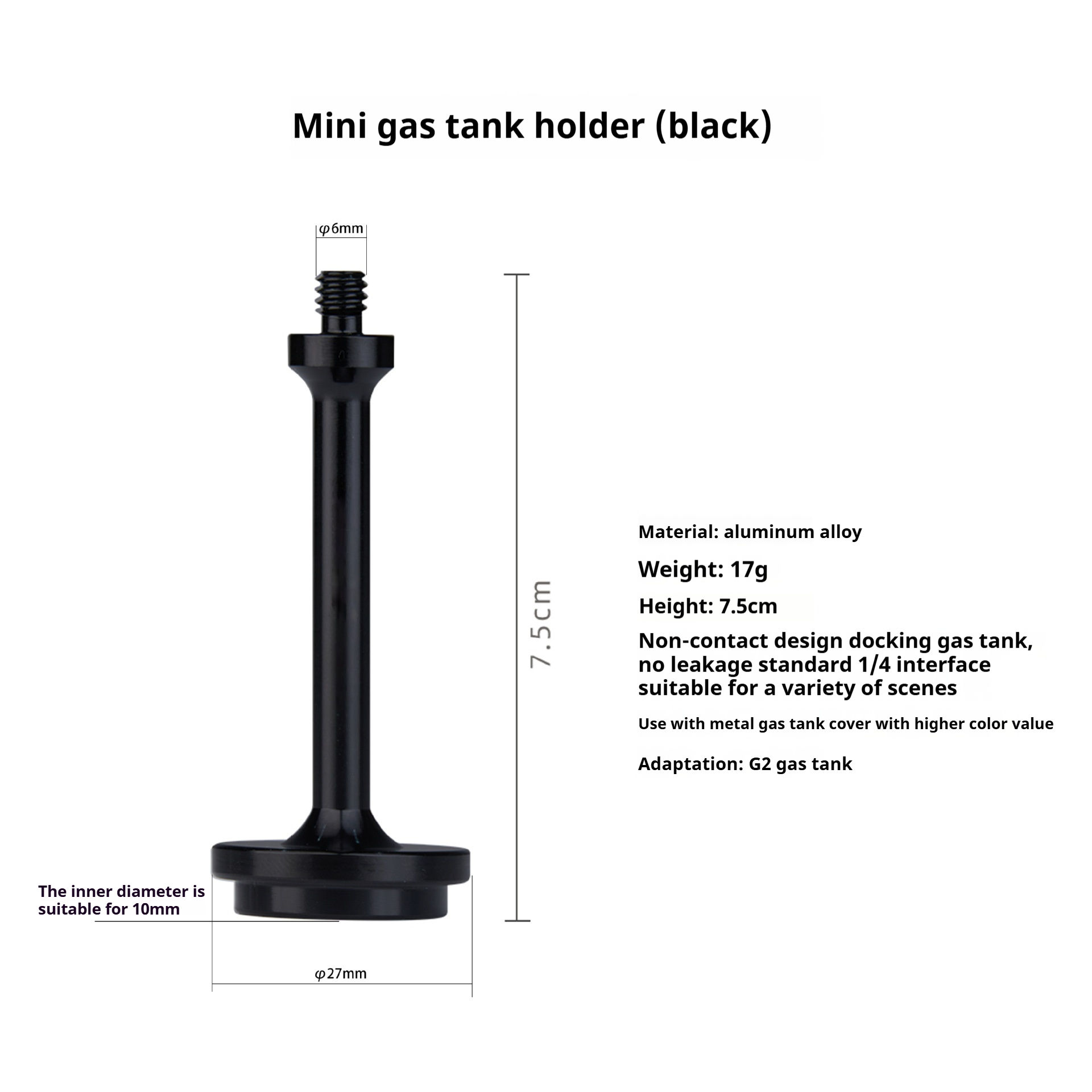 Mini gas tank bracket -- black