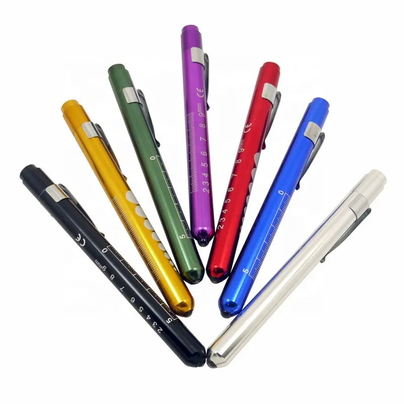 Wason Offre Spéciale Promotion pas cher en aluminium stylo de Diagnostic lumière pince de poche médecin infirmière médical Led lampe-stylo avec jauge d'élève