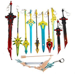 พวงกุญแจอนิเมะ15ดีไซน์ยอดนิยมพวงกุญแจอาวุธ Genshin Impact Keyring เจ้าหน้าที่ของ Homa อาวุธอาวุธอาวุธอาวุธอาวุธจี้พวงกุญแจ - Product Image 1