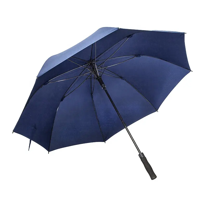 27 inç lacivert Pongee yağmur su geçirmez özel Golf şemsiyesi köpük tipi kolu