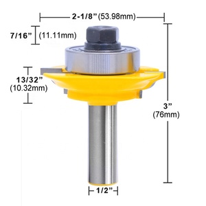 2 Bits Đường Sắt Và Stile Router Bits Set Cho Cửa Kính- -1/2 "Shank - Product Image 5