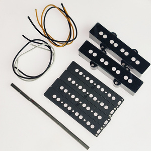 アルニコ5マグネットロッドとDIYピックアップビルディングアセンブリ用のフラットワークを備えた1セットのDIYジャズ4弦ベースギターピックアップキット - Product Image 2