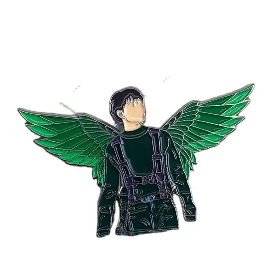 Personalizada TV Actor cantante Wings Pop famoso Anime Cartone logotipo personalizado níquel plata Metal duro suave esmalte Pin insignia para regalo