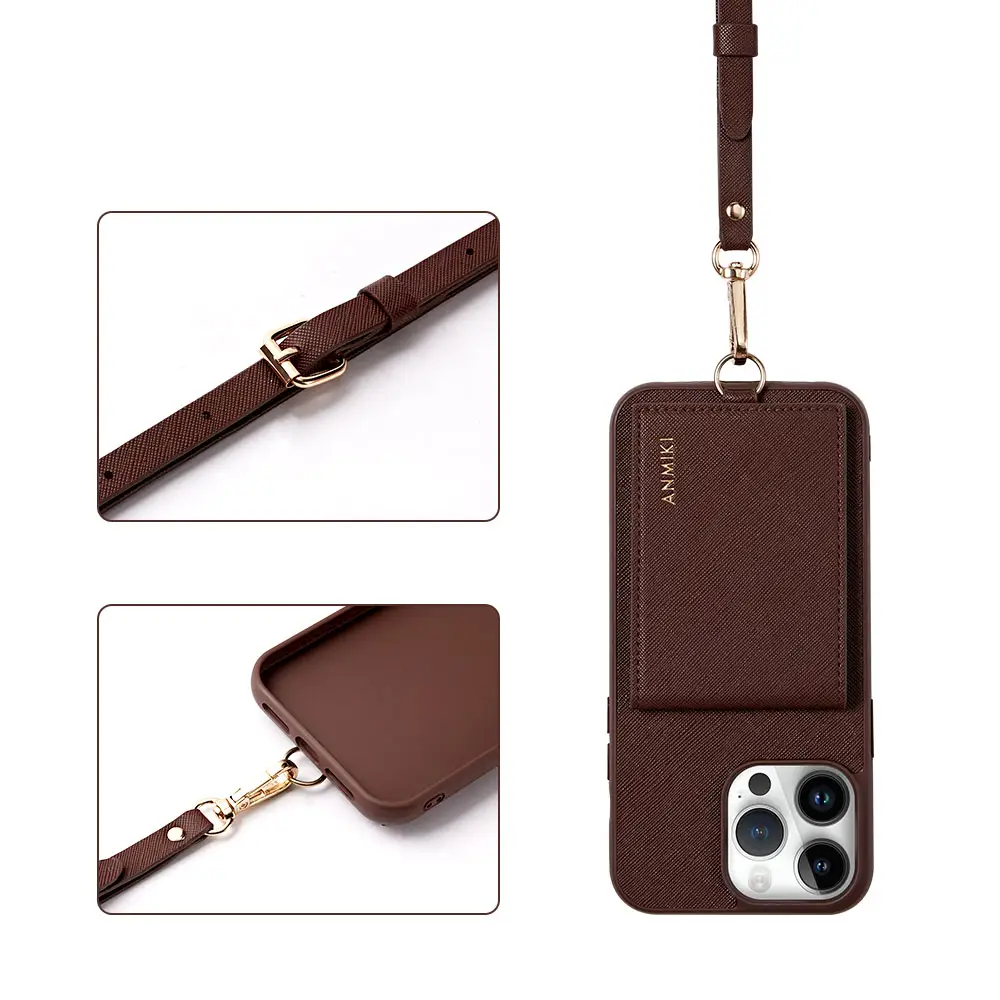 Multifunctional Cross Body Sling Shoulder Crossbody Leather Phone Case With Strap For iPhone 15 14 13 12 Pro Max