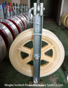 Aluminium <strong>Single</strong> Nylon Sheave Pulley <strong>Block</strong> Durable <strong>Stringing</strong> Roller Pulling Cable Overhead Electric Power Tools OEM Construction - Product Image 6