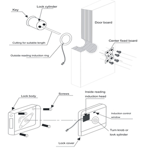 Uzaktan kumanda elektrikli üstten kilit kart ve anahtar ile kapı kapısı için - Product Image 6