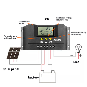 CM3024 12V 24V 30A Display LCD regolatore di carica solare regolatore di corrente di tensione PWM regolatore solare intelligente per sistema solare - Product Image 5