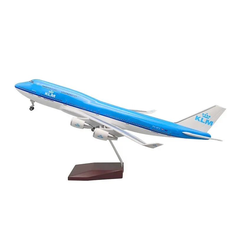 Lembrança Presente LED ativado por voz 47 centímetros Escala 1:150 Boeing 747 KLM Plástico Grande Escala Modelo Aircraft