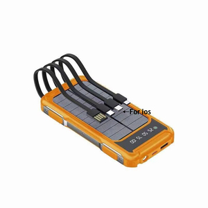 2025 nhà máy mới nhất ODM dịch vụ OEM 2 USB không thấm nước xách tay năng lượng mặt trời Powerbank với cáp cho điện thoại di động ngân hàng điện - Product Image 1