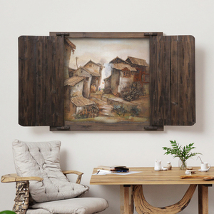 Tranh vẽ tĩnh vật hình khung cửa nông thôn Tujia Trung Quốc thủ công bằng đá sa thạch, tranh treo tường trang trí bằng gỗ, phong cách cổ điển, sản xuất tại Trung Quốc - Product Image 5