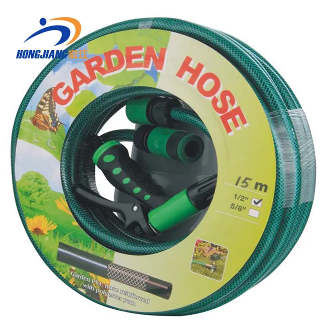 Mangueira de jardim em PVC macio 1/2" verde escuro de alta qualidade tubos de mangueira de água em PVC