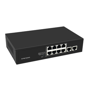 Interruttore PoE 8 porte con porta 8 PoE +, 2 Uplink, 1000Mbps, rilevamento 120W AI, presa in metallo senza ventaglio <span class=keywords><strong>54</strong></span> Vdc interruttore Poe - Product Image 1