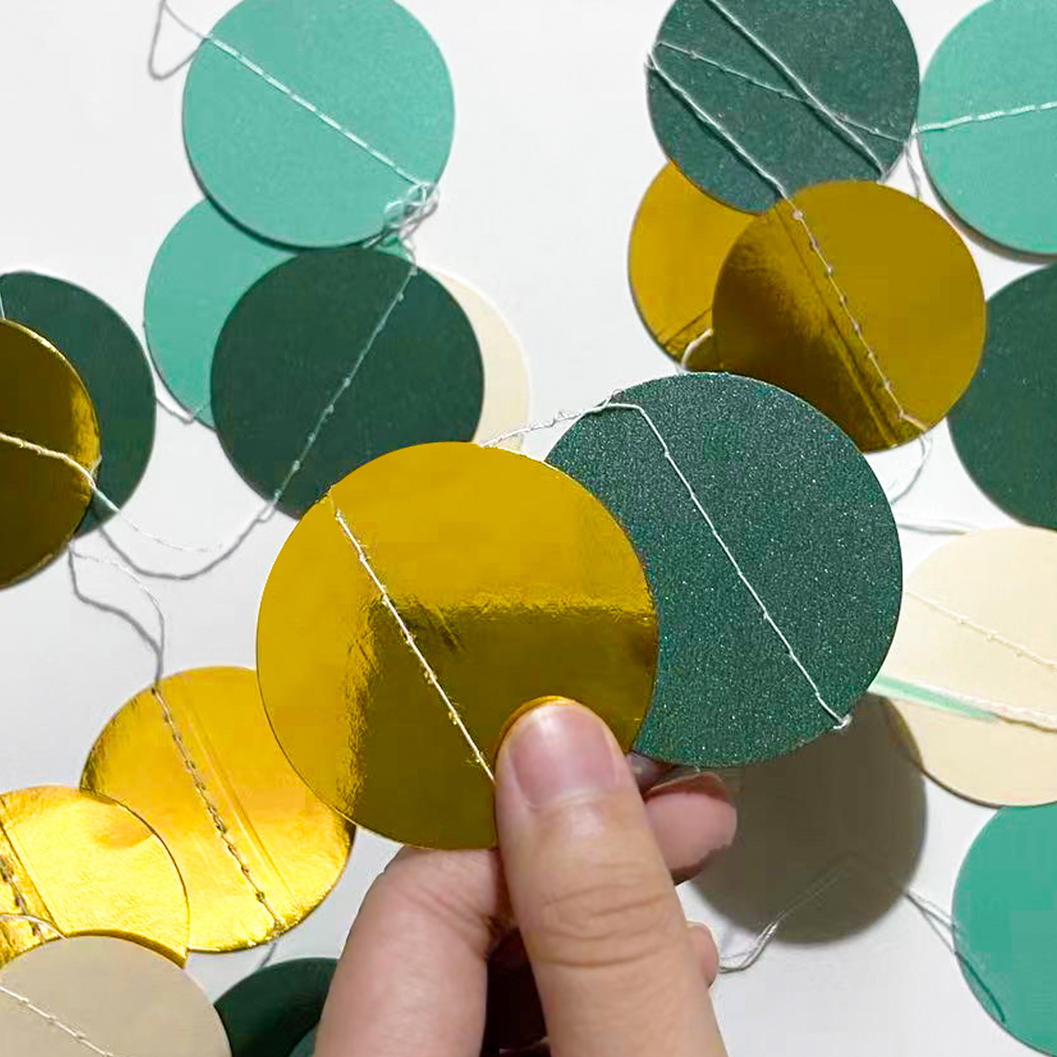 Light pink + gold + light green + dark green (4 m)